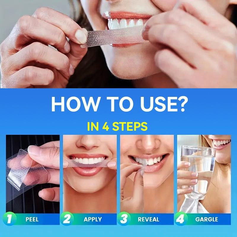 QimGo Professional Teeth Whitening Strips - Pack of 42 Strip - Safe for Enamel - Non Sensitive Teeth Whitening - Whitening Without Any Harm