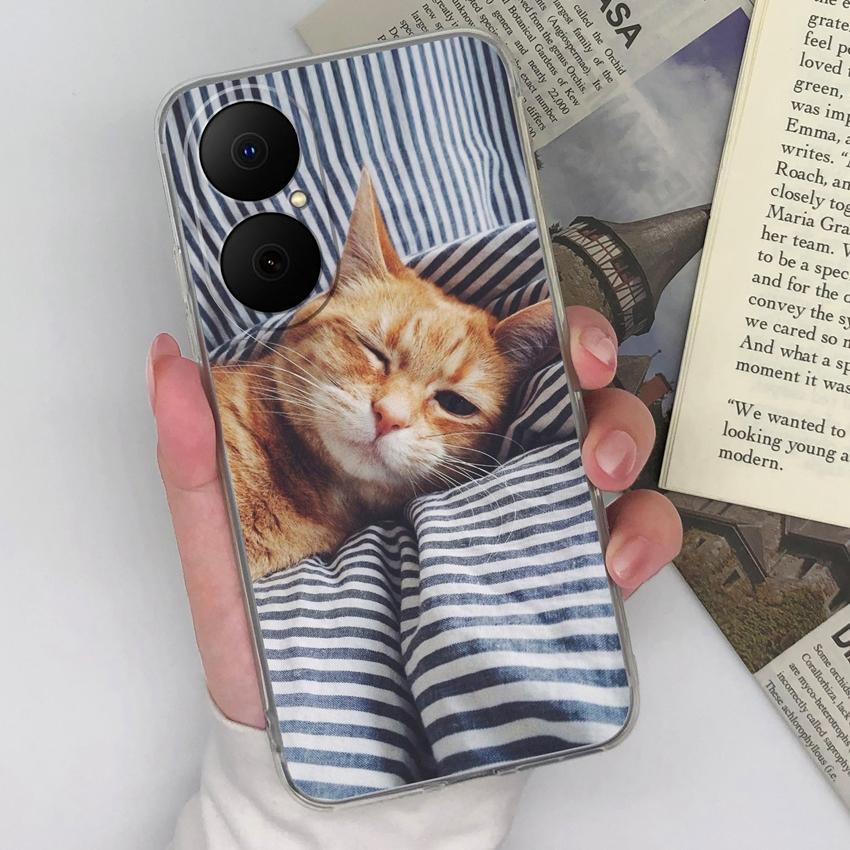For Huawei Enjoy 70x 80 Y5 Y6 P40 P50 Y8p Covers Case Lovely Owl Patterns Transparent Silicone Camera Protection Dustproof Shell For Huawei Phone Bags