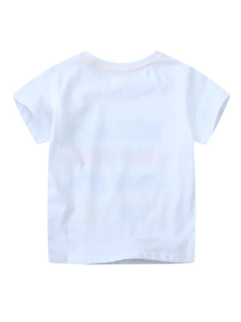 Boys' Pure Cotton Cartoon Print Korean-Style T-Shirt for Spring/Summer 2026