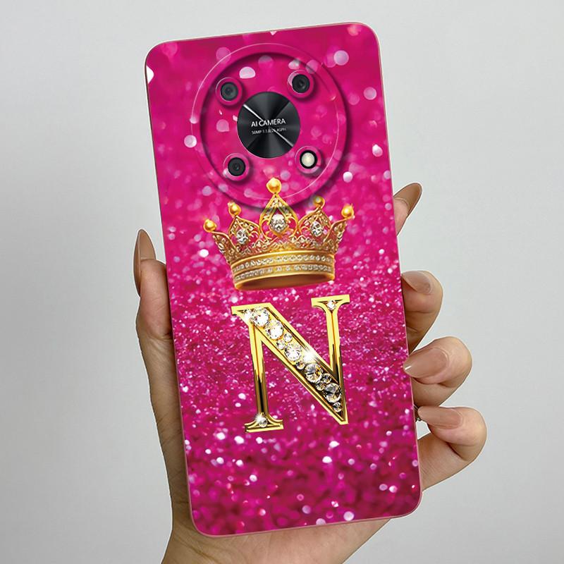 For Huawei Nova Y90 (CTR-LX2) / Nova Y91 (STG-LX1) Fashion Initial Letter Couple Phone Case Soft Silicone TPU Protective Casing