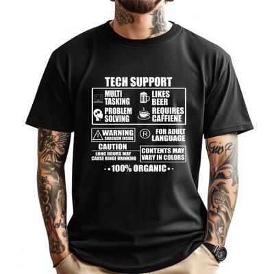 Zabawna Odzież Wsparcia Technicznego Sysadmin Żart Komputerowego Geeka Męska Odzież Projektancka Modne i Modne T-shirty Zabawne