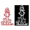 Girl Dog Metal Cutting Dies Stencils DIY Scrapbooking Album Paper Card Template Mold Embossing Craft Decoration