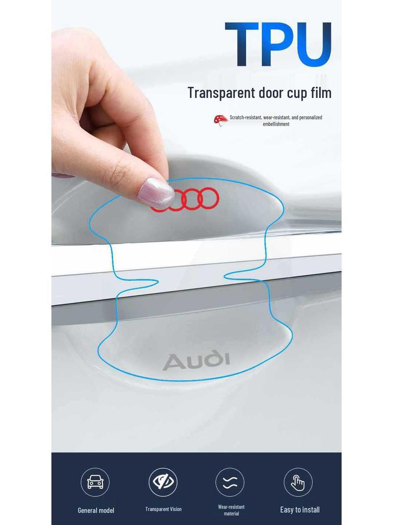 Hongqi Car Door Handle Anti-Scratch Sticker & Invisible Bowl Protector for EHS3, HS9, QM5, H5, H7, H9, HS5, HS7