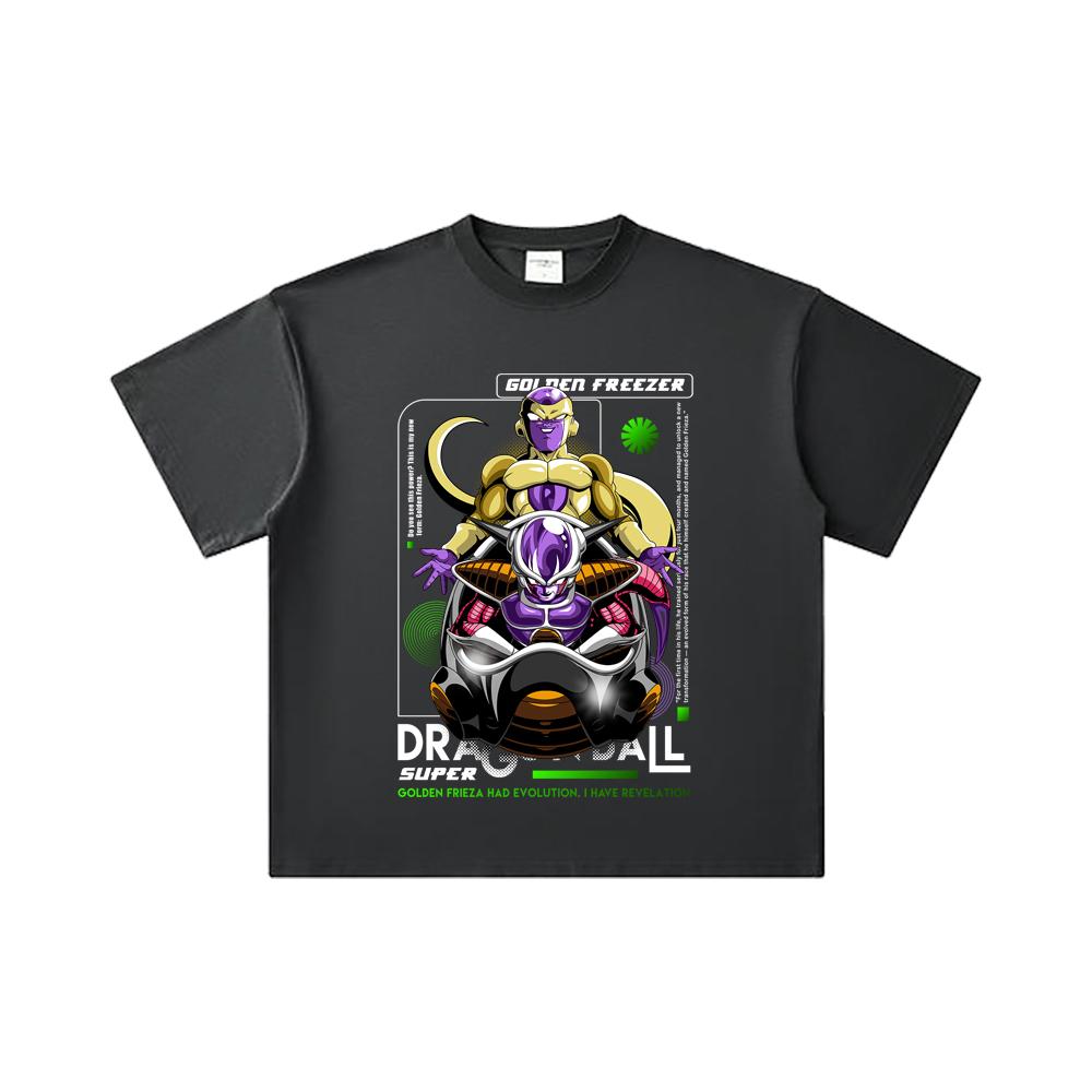 260 GSM Double Yarn 32 Count 100% Cotton Dragon Ball V22 Golden Freeza Print Unisex Heavy Cotton T Shirt