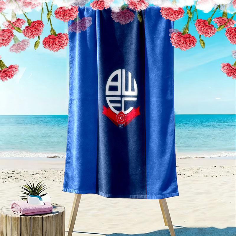 Bolton poster Beach Towel, Large Soft Quick Dry Towel for Beach Camping Swimming