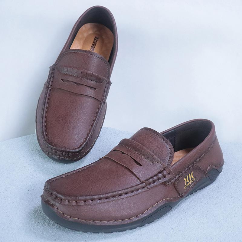 

Fashion Classic Men s Leather Loafers Slip-On Dress Shoes for Wedding Business Casual Comfortable Flats Luxury Brand Men Casual Shoes 48