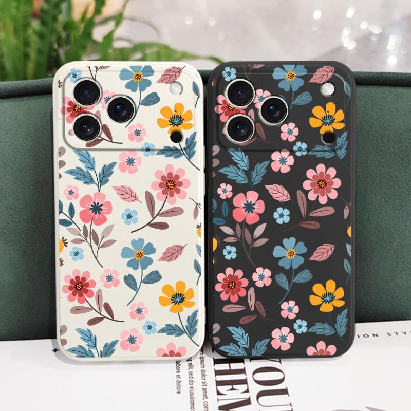 Flowerstalk Flower Phone Case For iPhone 17 Air 16 16e 15 14 13 Pro Max Plus Mini Liquid Silicone Soft Cover