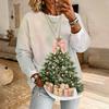 Women's Casual Christmas Print Long Sleeve Pullover with Round Neck
