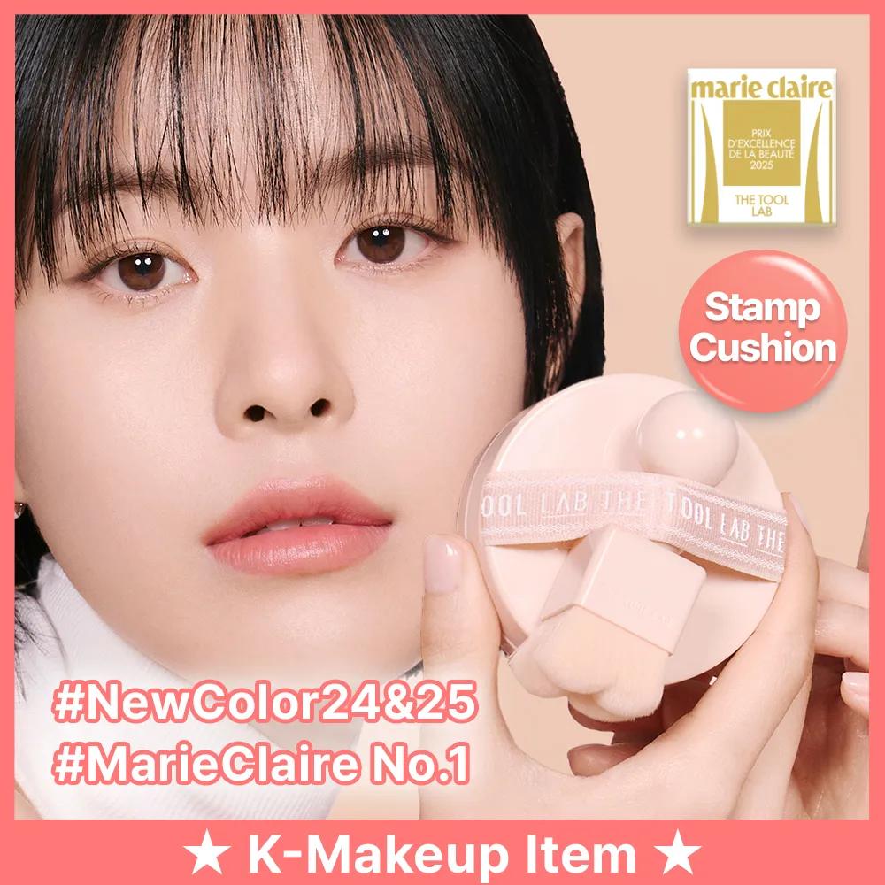 THE TOOL LAB Stamp Skin Fit Cushion #Glow [BRUSH SET] 23 Natural Beige (+Cushion Brush)