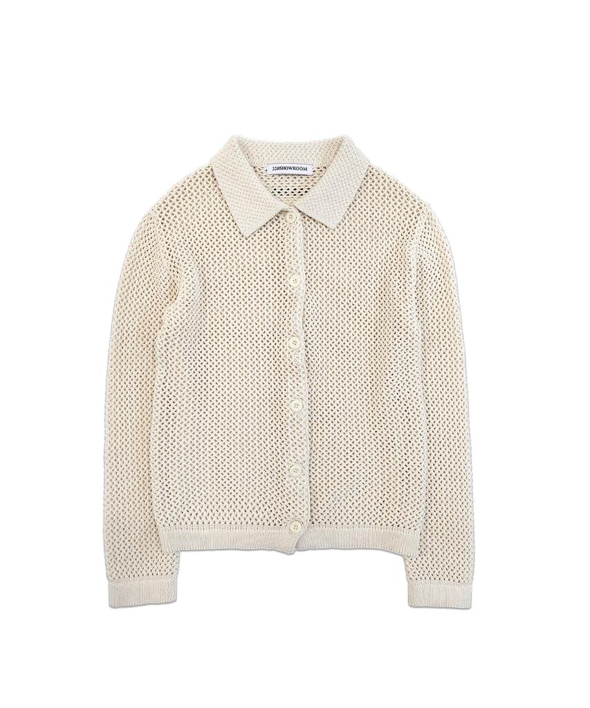 320Showroom Marche Collar Knit Cardigan Cream