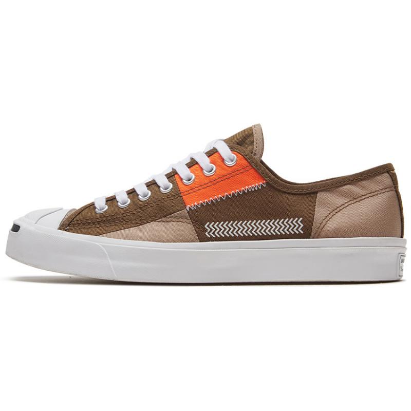 Converse Jack Purcell panelled comfortable low-top canvas shoes unisex khaki orange