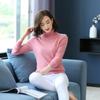 Herbst Winter Lose Einfarbig High Neck Pullover Nerz Kaschmir Pullover Frauen Strickwaren Pullover Dicke Warme Einfarbig Basis Hohe Revers Kleidung tops