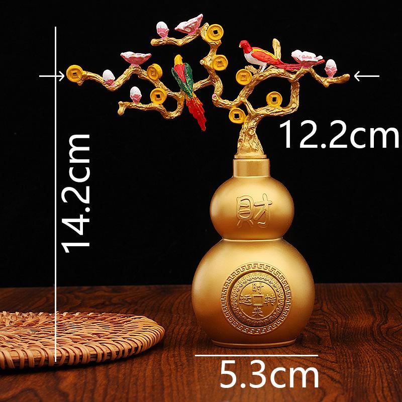

Money tree gourd turns around and around, fortune decorations, home furnishing fortune tree fortune ornaments, metal handicrafts