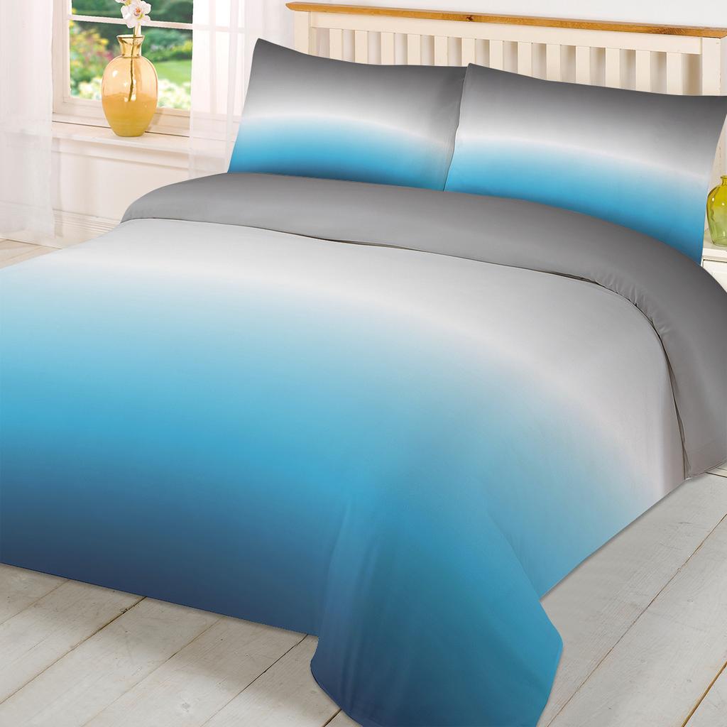 Verlauf Grau Blau Bettbezug Bett Bettwäsche Set Heimtextil Steppdeckenbezug Kissenbezüge Schlafzimmer Doppelbettwäsche Set Kein Bettlaken