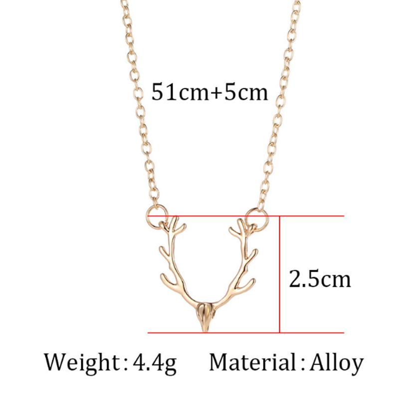 New Fashion Christmas Deer Horn Deer Head Elk Necklace for Brincos Christmas Day Gift