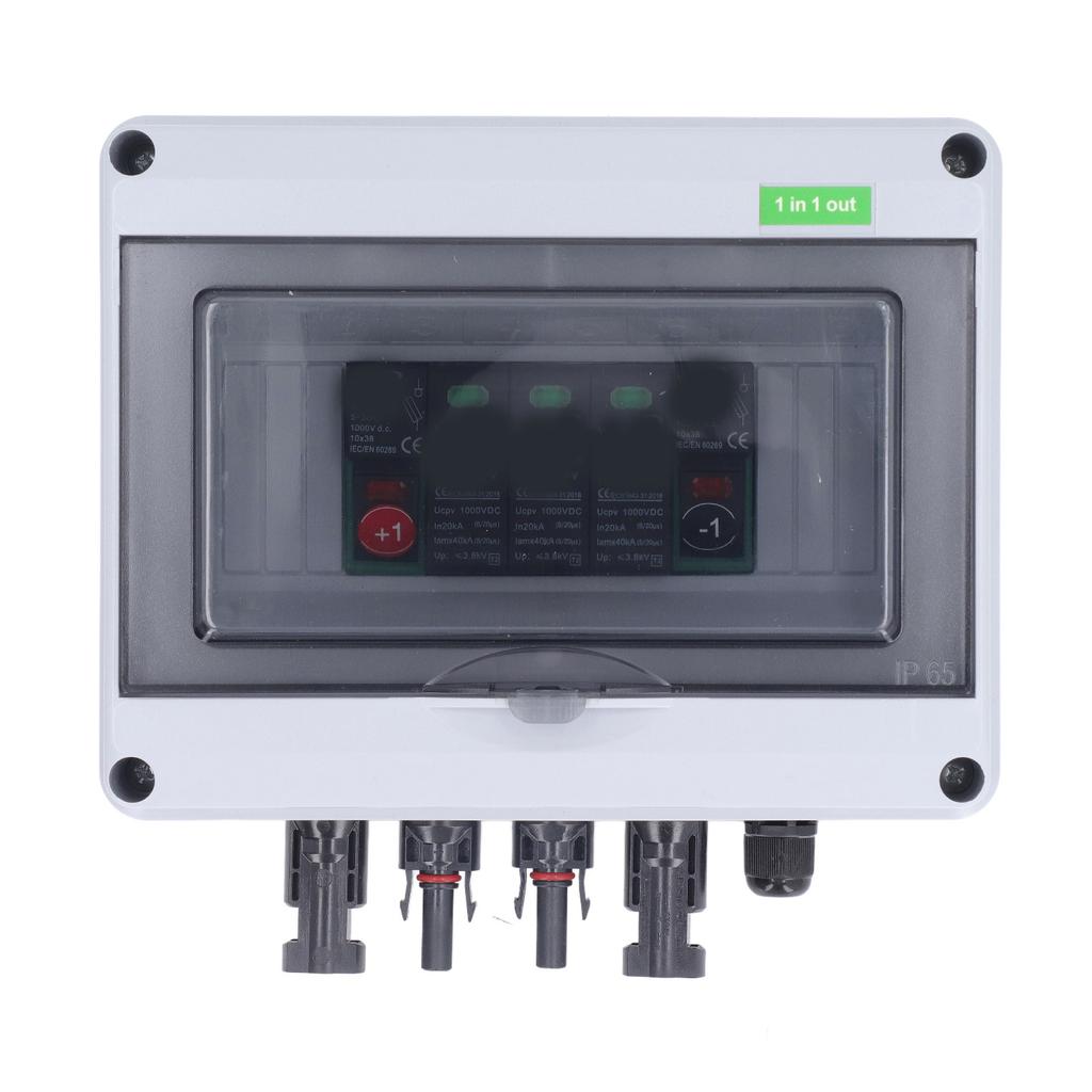 DC1000V Solar Combiner Box 1 In 1 Out IP65 Waterproof PV Distribution Box with 20?40KA Surge