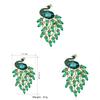 Retro Green Peacock Brooch With Alloy Rhinestone Animal Pin For Women Decor