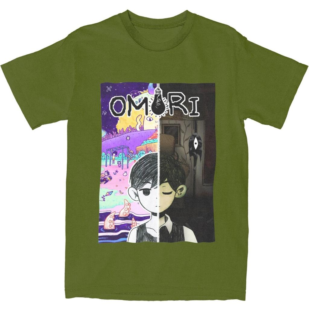 Anime Game Omori TShirt Unisex Y2K Retro 100 Cotton T Shirts Summer Crew Neck Harajuku Tee Shirt Wholesale Big Size Tops