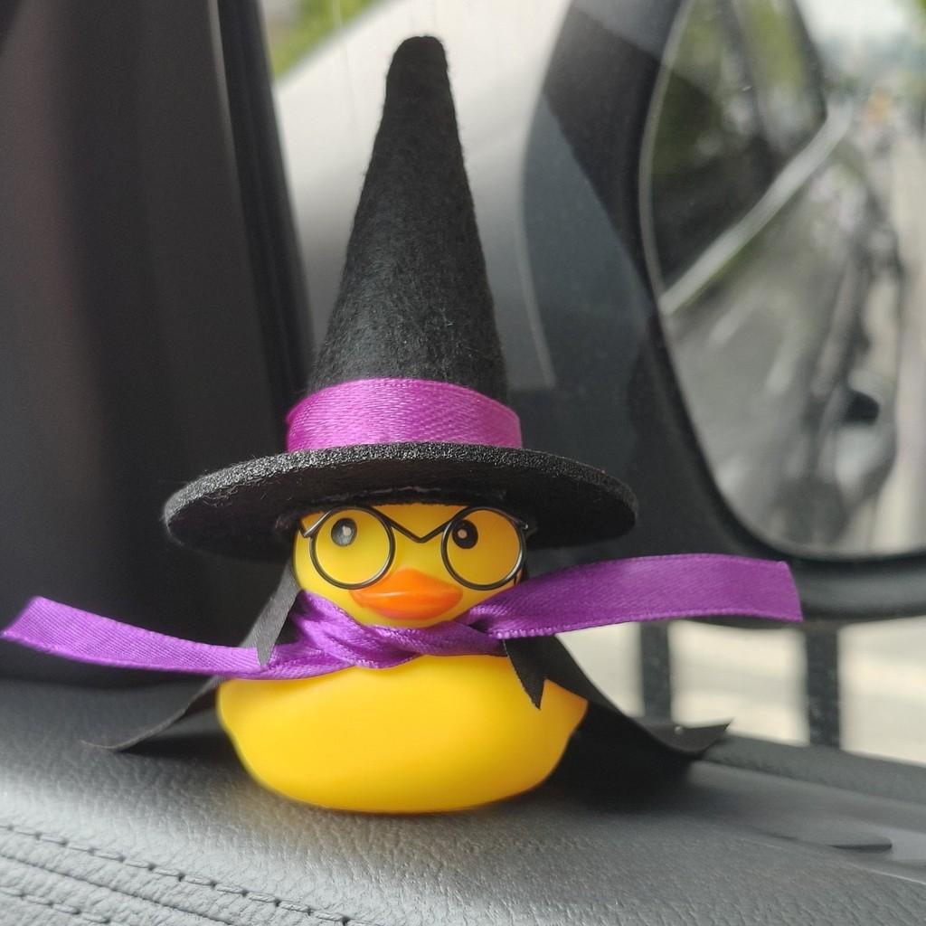 Car Decor Small Yellow Duck With Harry Potter Broomstick For Cabin Interior