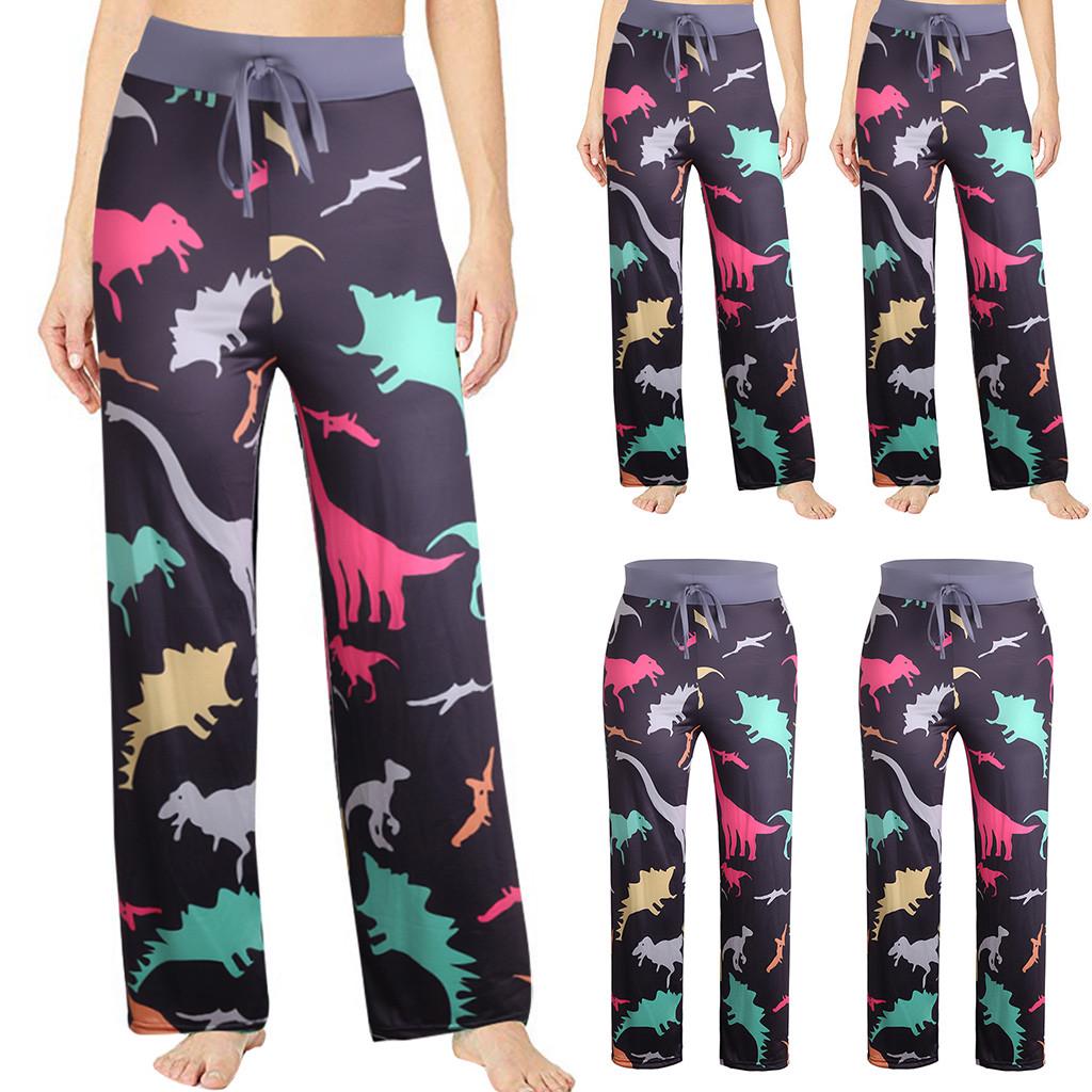 Womens High Waisted Pants Summer Printed Comfortable Casual Beach Pajama Pants Sport Yoga Trousers Teresamoon