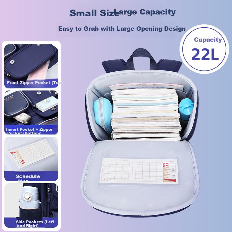Dijiuchengbao Schoolbag for Primary School Students, Spine Protection And Load Reduction, Water-Resistant