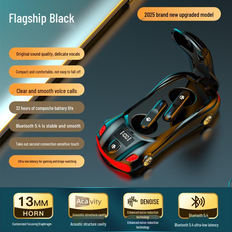 

Sports Car Design Wireless Bluetooth Earphones L24: TWS, Noise Reduction, Low Latency, Super Long Battery Life чорний