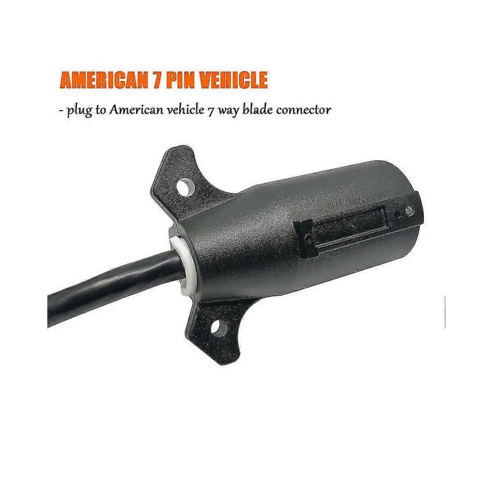 Usa To European Trailer Light Converter 7 Flat Socket (us Vehicle) To 13-pin Round Plug (eu Trailer S202412275146