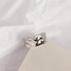 Korean-Japanese Style S925 Sterling Silver Minimalist Irregular Wide Band Open Ring for Women
