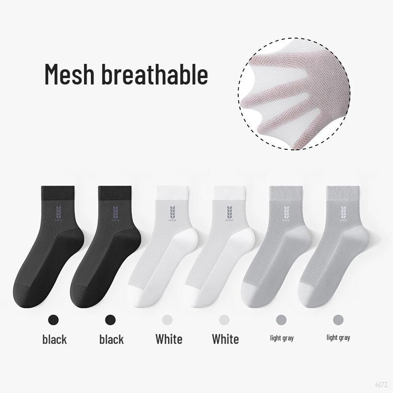 Hengyuanxiang Men s Breathable Mesh Casual Business Socks