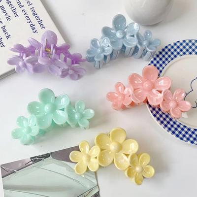 Hair Claw Three-Dimensional Flower Design Large Shark Clip Buns Half-Tied Hair Back Head Hair Claw Commuting Hair Accessories