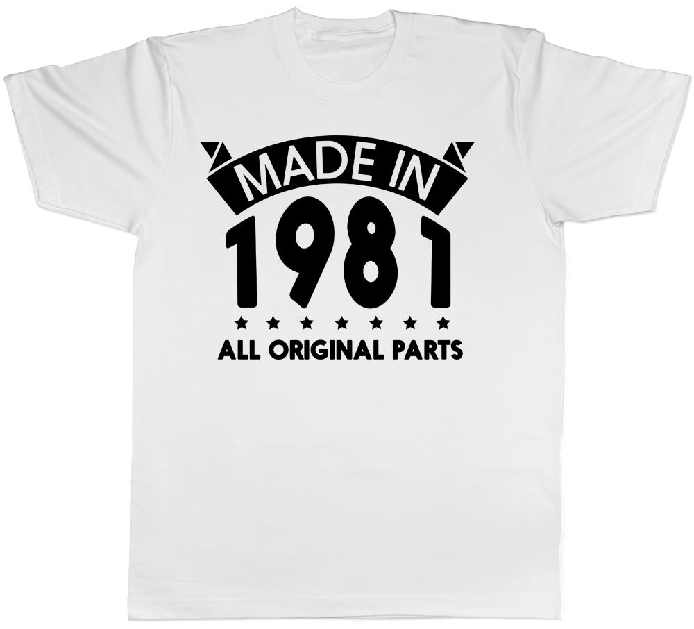 Made in 1981 All Original Parts Birthday Mens Short Sleeve T-Shirt XXXXL