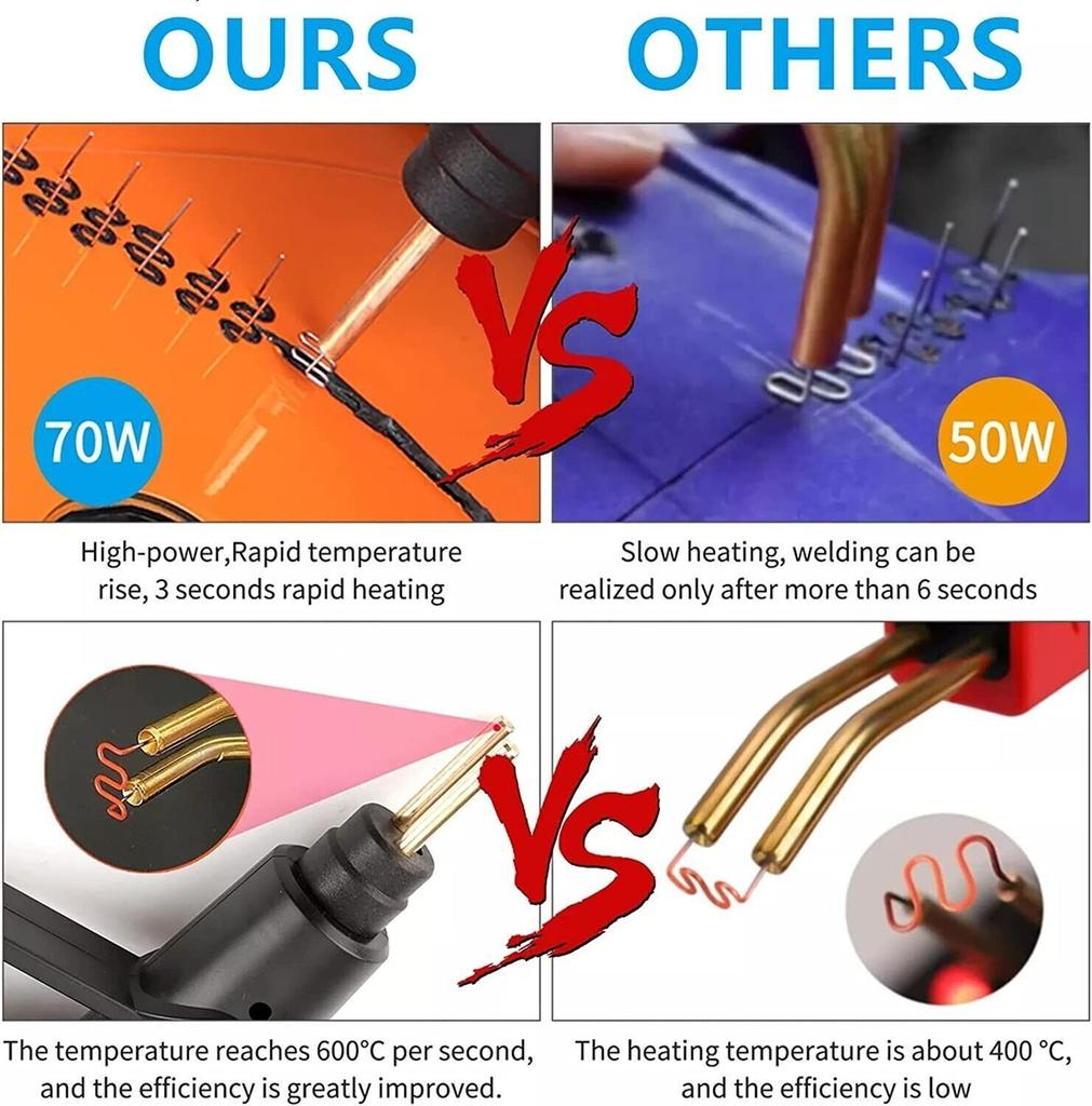 70W 200/800PCS Hot Stapler Plastic Welding Machine Car Bumper Repair Kit PVC Plastic Repairs Hot Stapler Staples Soldering Gun