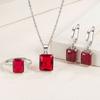 Glass Diamond Necklace Earrings Set Simple Style Necklace Jewelry Set  Women Girls