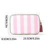 1PC Large Striped Portable Cosmetic Bag For Women Tassel Zipper Makeup Bag Large Capacity Storage Pouch Bags