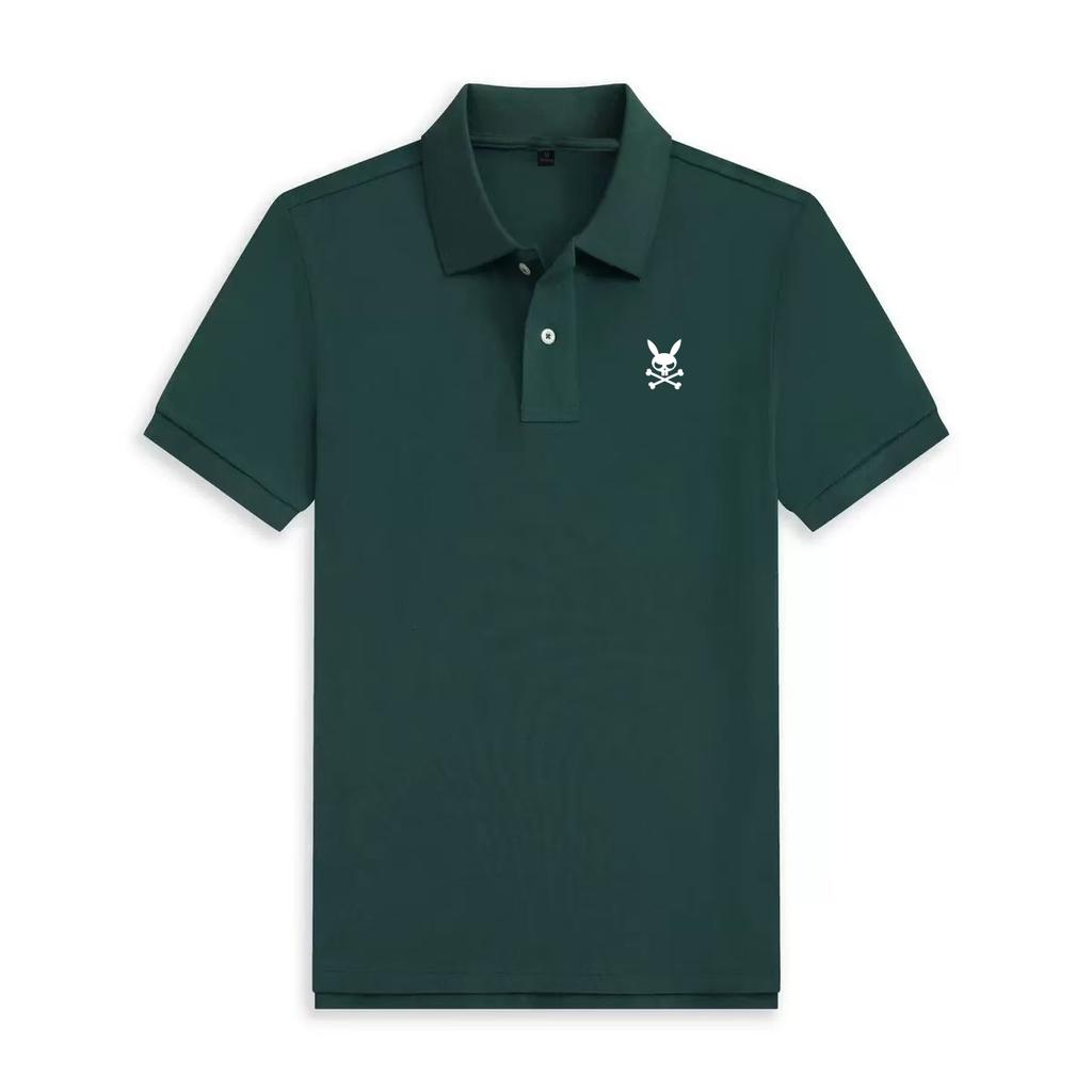 Sommer Herren Kaninchenschädel Design Kurzarm Poloshirt