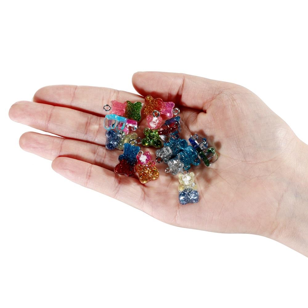 10Pcs/Lot Candy Bear Pendant Charms Colorful Resin Bears for Necklace Bracelet Earrings Jewelry Making Findings Accessories