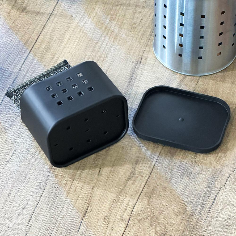 Metal Sponge Drainer Rack, Kitchen Storage Organizer, Sink Edge Storage Box - Space Saving & Durable