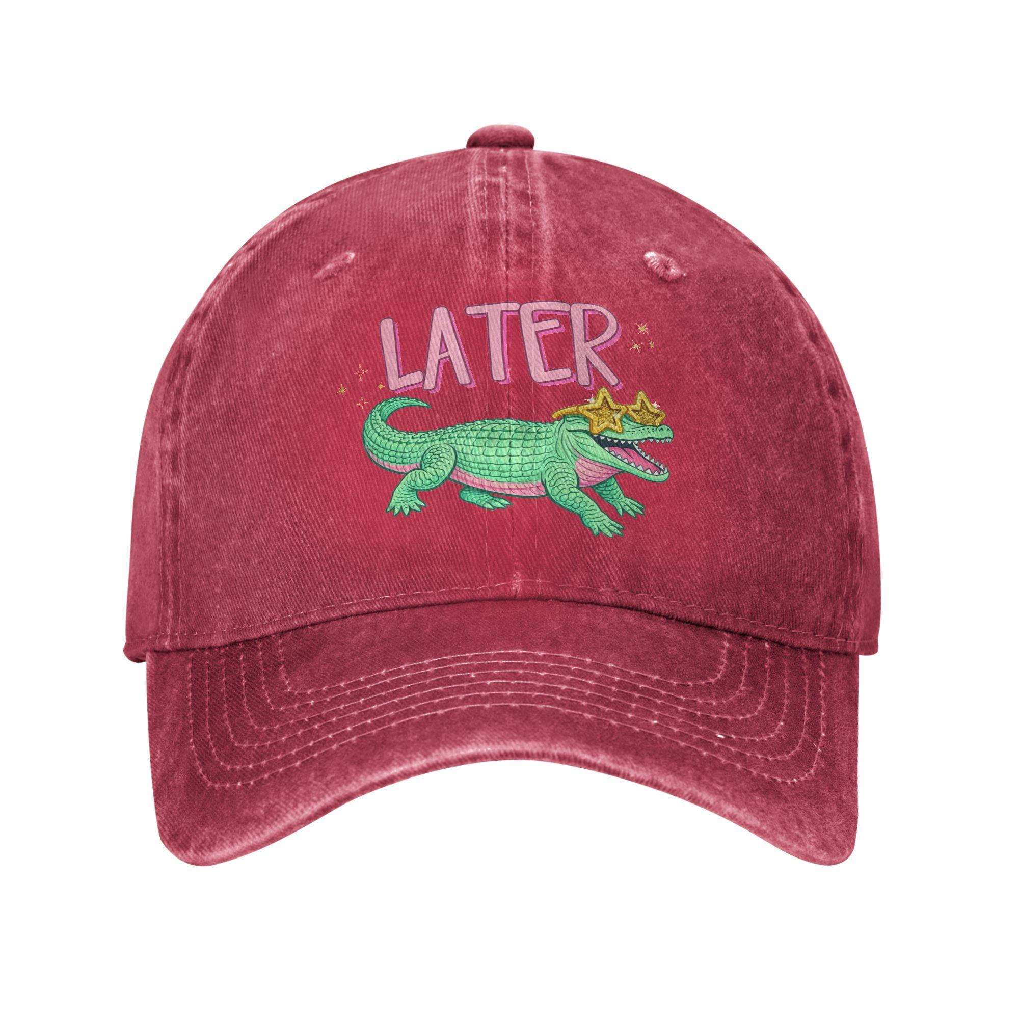 Later Gator After While Crocodile Baseball Caps Unisex Distressed Washed Snapback Funny Alligator Outdoor Adjustable Caps Hat Adjustable
