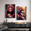 Festive and Mysterious Mexican Girl Day of Dead Gothic Sugar Skulls Canvas Painting Posters Prints Wall Art Picture Home Decor