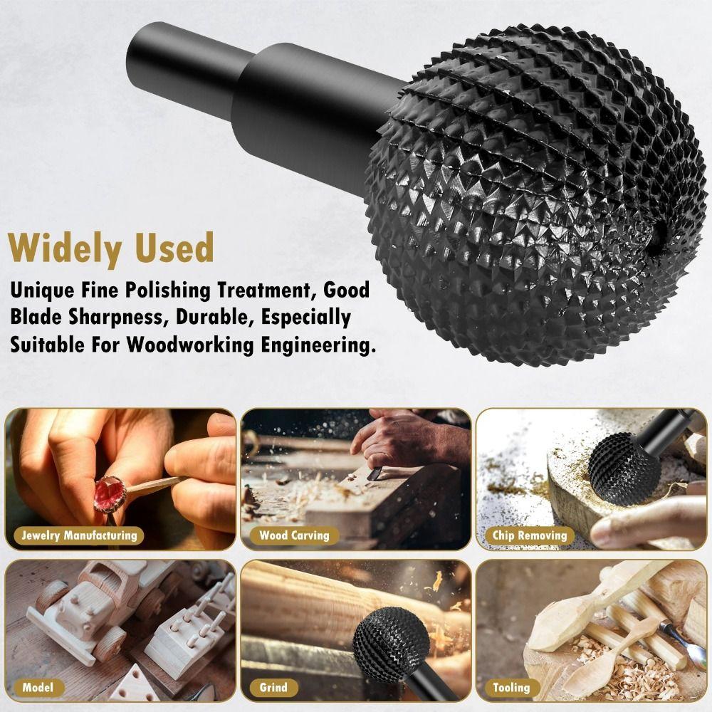 Sphere Rotary Burr Wood Carving Grinding Head Grinding Polishing Round Drilling Bit  Woodworking