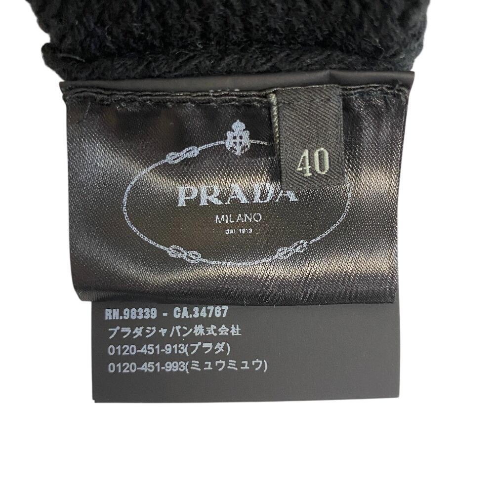 Prada Sweater Heart Wool Knit Black Wool Women Used
