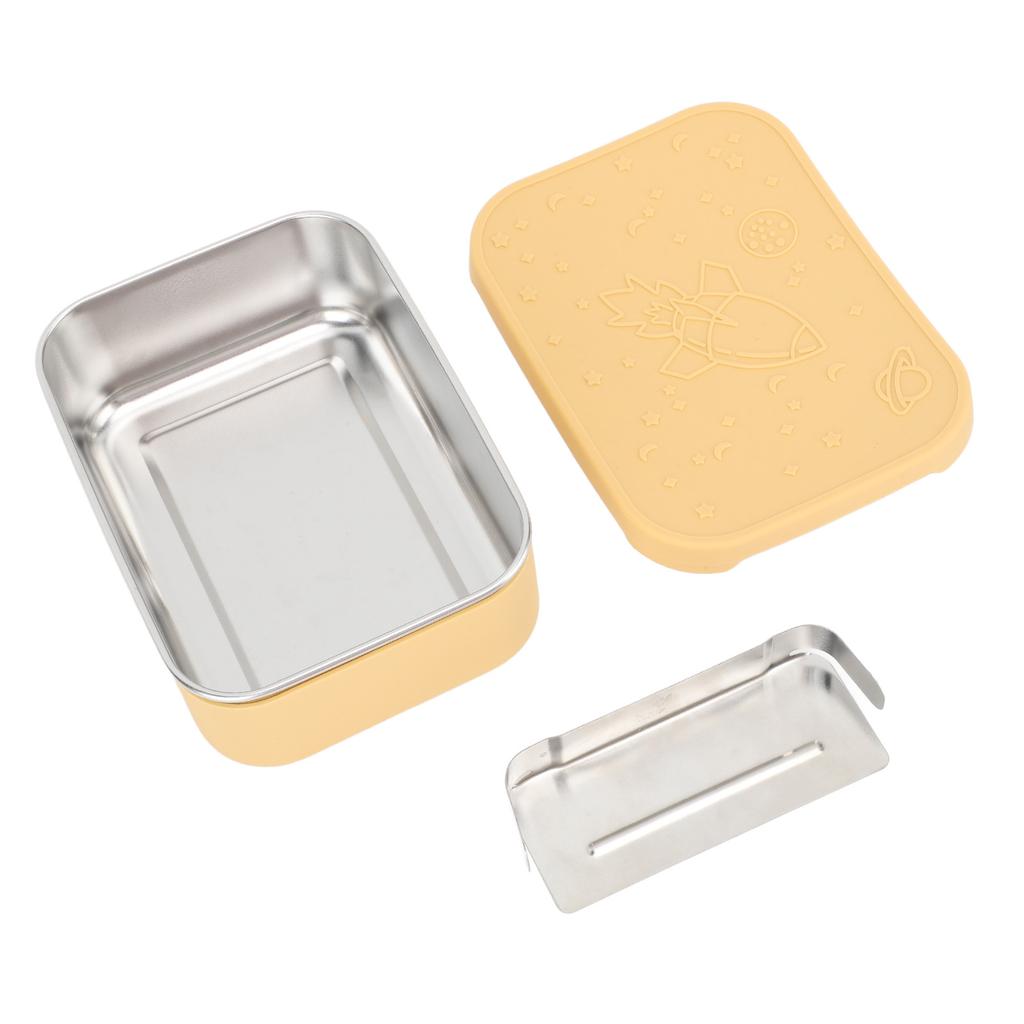 Edelstahl Lunchbox 850ml Auslaufsicher Versiegelt Bento Box mit Beweglicher Trennwand für Schule Büro Picknick Gelb