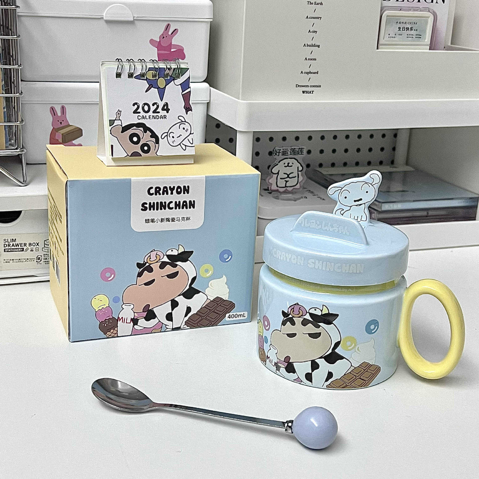 

Керамическая кружка Crayon Xiaoxin с крышкой, парная чашка для воды для девушек и подруг, подарок на день рождения, подарочная коробка для детей 401-500ml