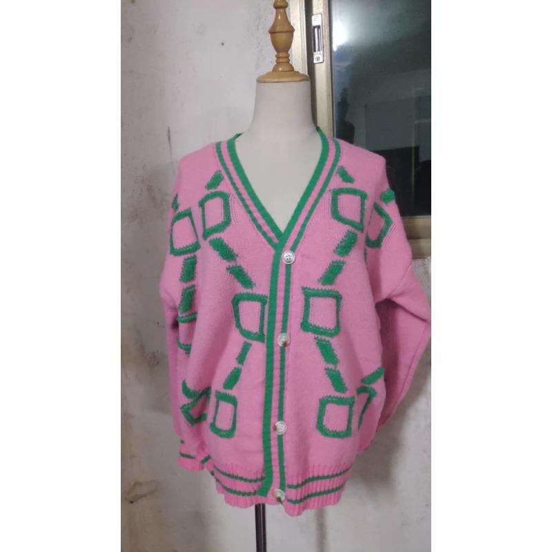 Dámský podzimní a zimní pletený temperamentní volný svetr s dlouhým rukávem