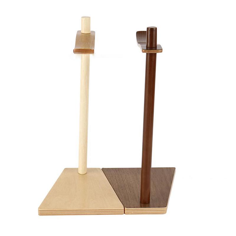 Wood Headphone Stand Headset Holder Earphone Stand Hanger with Wood Supporting Bar, Solid Base for All Headphones Size