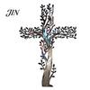 Layered Tree Wall Sculpture Metal Cross Art, of Life Hanging Crosses Decor, Art for Garden Living Room Bedroom Retro Style