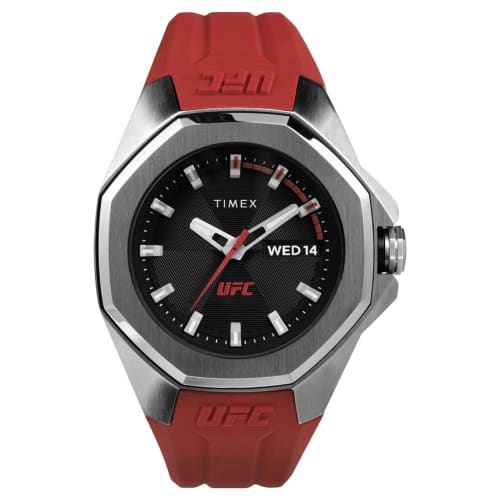 

Мужские часы Timex UFC Pro 44 мм, красно-черно-серебристые, современный дизайн