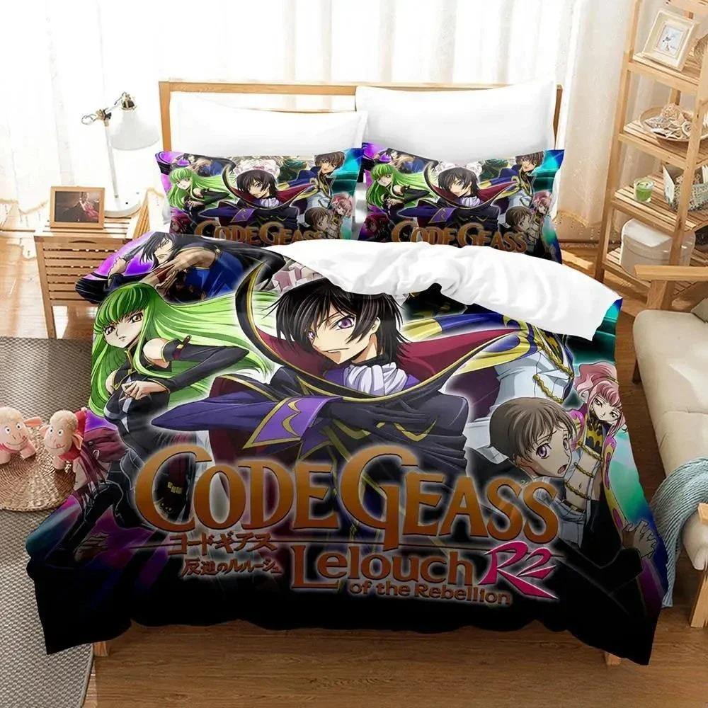 CODE GEASS 3D Printed Bedding Sets Luxury Duvet Cover Comforter Set Exquisite Bed Supplies Birthday Gift