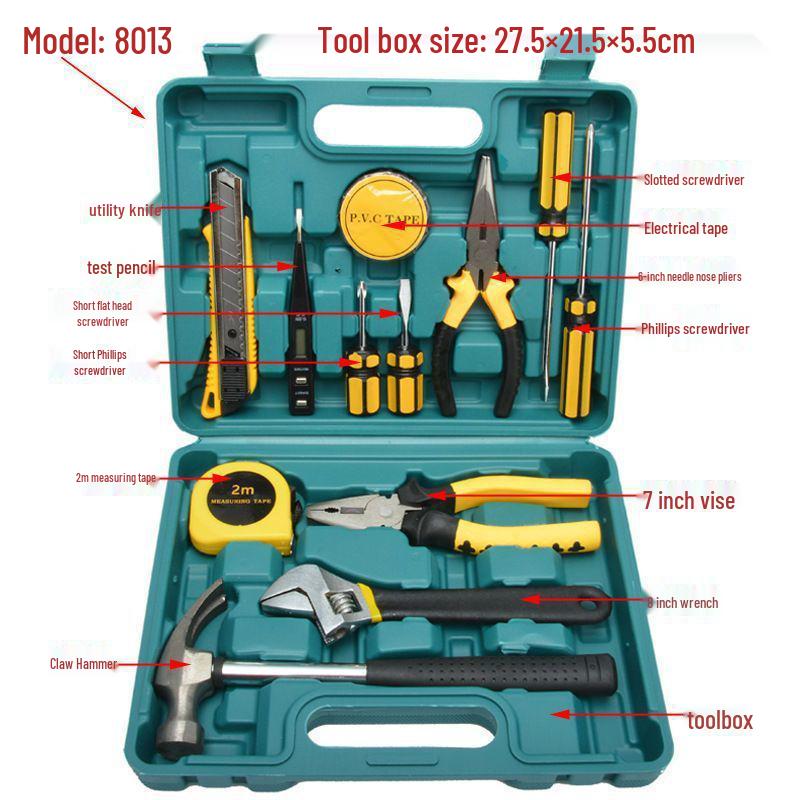 8, 9, 12, 13, 16-Piece Household Combination Repair Tool Kit for Car Insurance