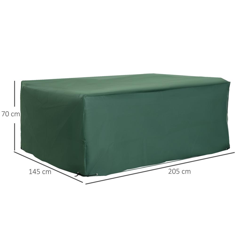 Outdoor Garden Furniture Cover Waterproof, Anti-UV 600D Heavy Duty Oxford Fabric Patio Furniture Cover for Rectangular Sofa Table Set, Green
